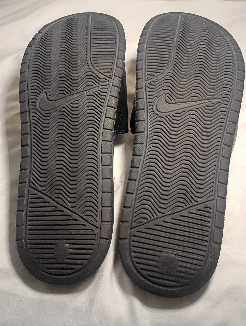 Nike Benassi JDI Slides All Black Sketch Print Men’s Size 11